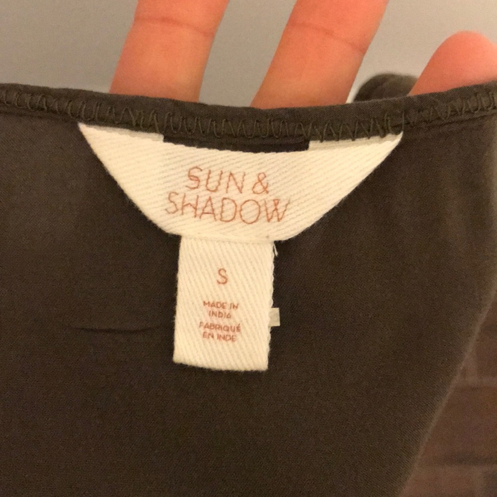 SOLD Sun and shadow olive green tank - Picture 3 of 3